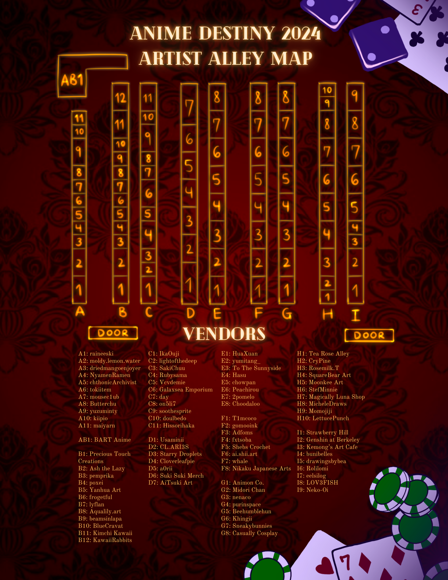 Artist Alley Map